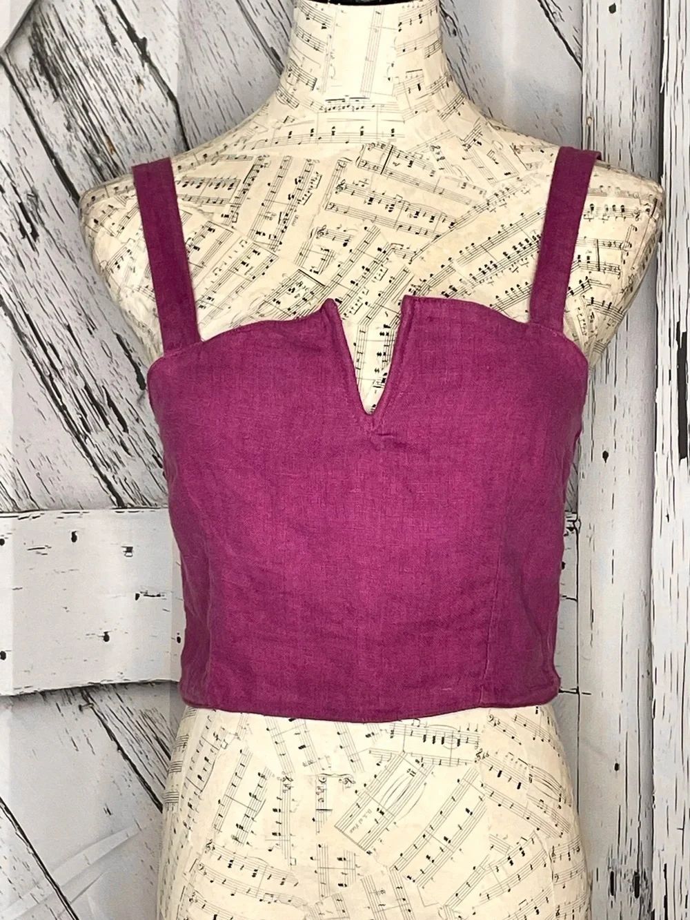 Sugar Candy Mountain Cropped Top Linen S